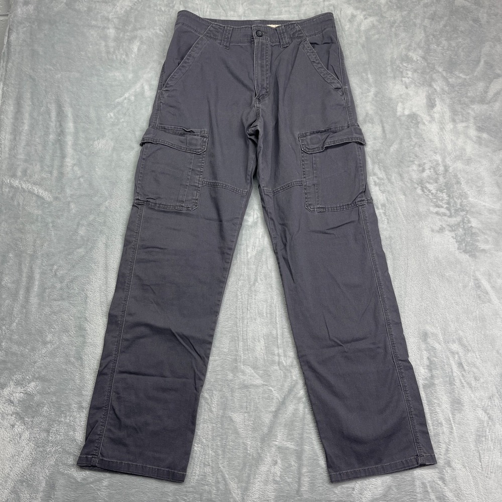 Wrangler Cargo Pants Mens 30x32 Gray Relaxed‎ Fit Stretch Workwear Straight Leg